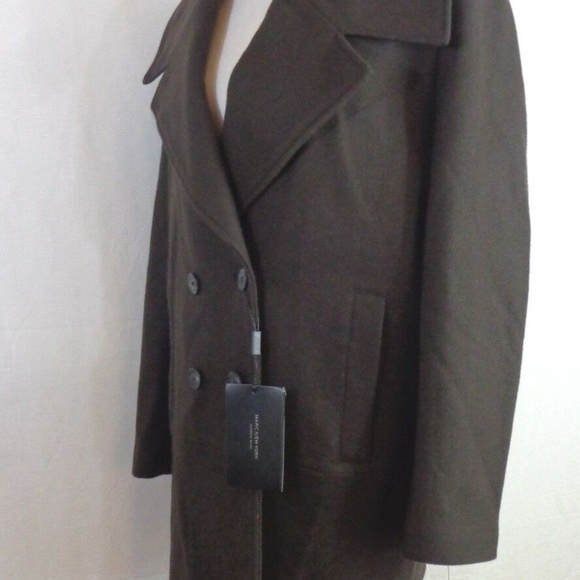 Women's Natalie Double-Breasted Coat Brown 12 WOOL - Picture 5 of 8